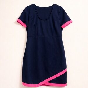 Nicki Minaj Navy Pink Trim Short Sleeve Dress XXL